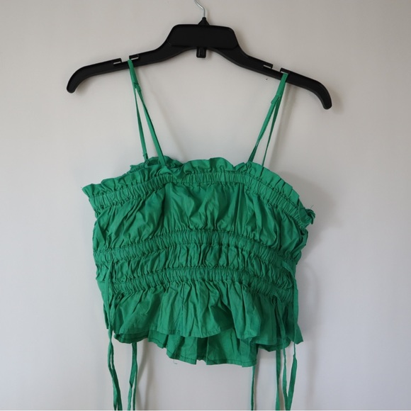 FREE PEOPLE Green Ruffle Tank Top - Picture 4 of 4